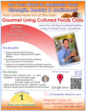 Cultured Foods Class, Lou Corona, Enzymes, Probiotics, Au Lac, Vital Life Foundation